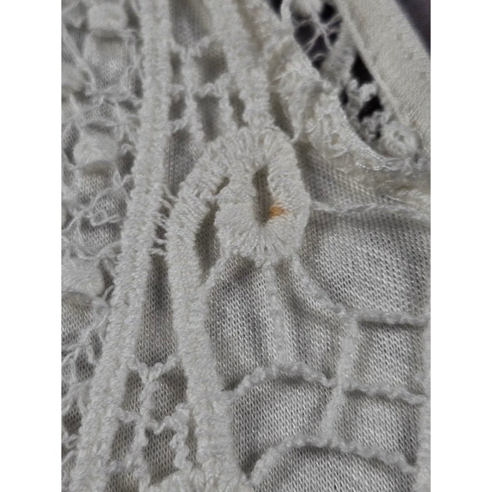 BKE Gimmicks Boho Crochet Halter Top Large Ivory Lace Cutout Festival Tank - Picture 10 of 10